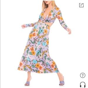 AFRM Floral Cut Out Long Sleeve Dress 🩷